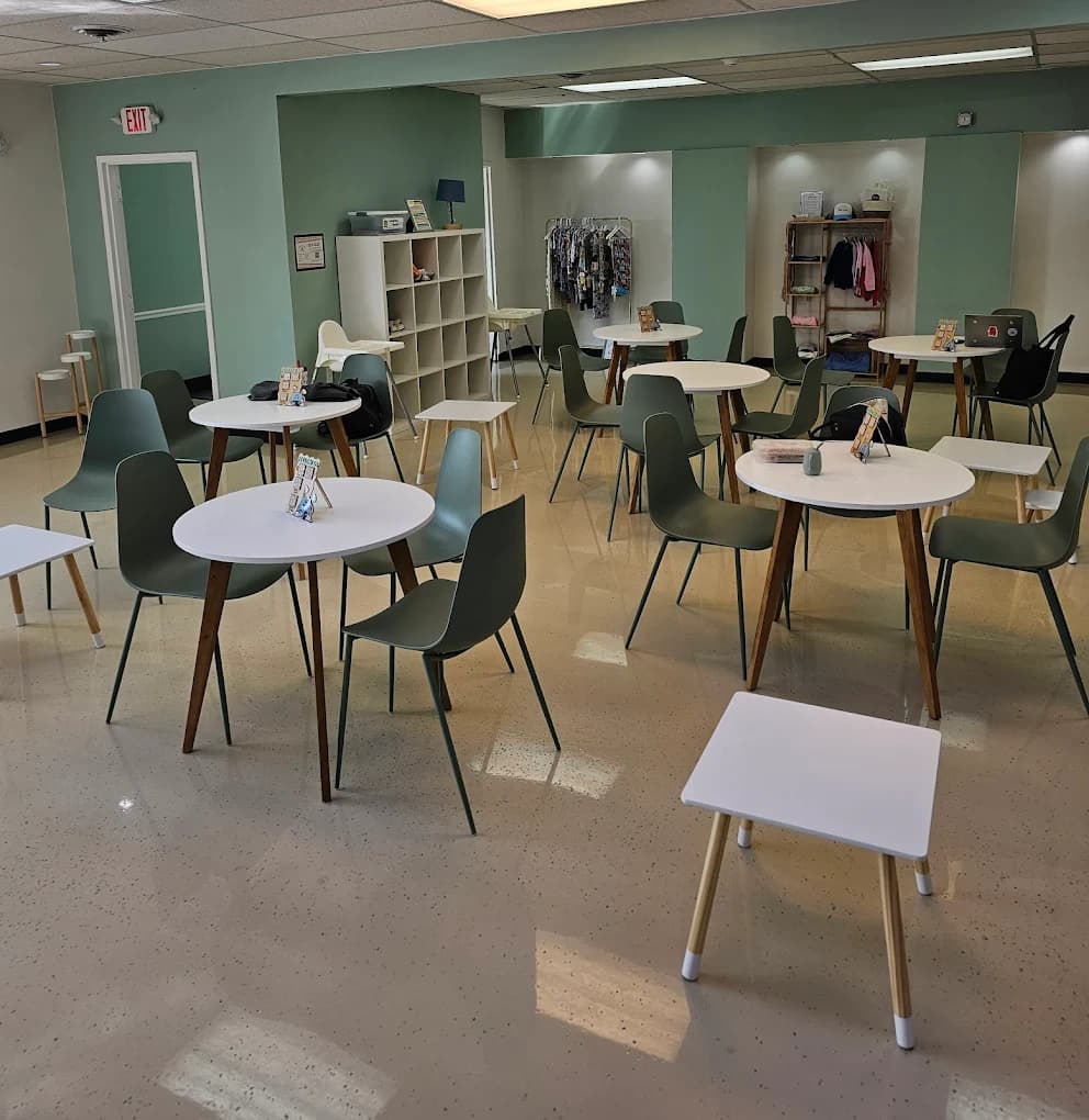 Families enjoying the Little Lattes play cafe