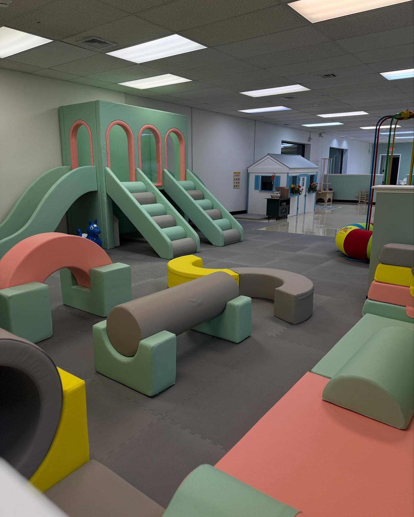 Parents and children at play cafe